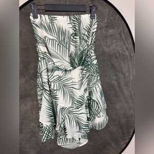 Express Strapless Palm Print Romper Shorts Jumper Size S